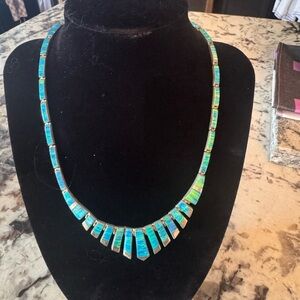 Elegant Blue and Green Necklace